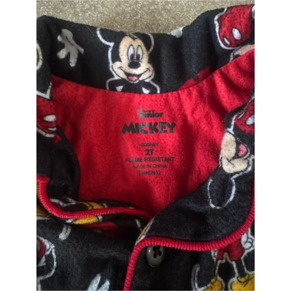 Disney Mickey Mouse Pajama Set 2T Toddler Boys Girls Flame Resistant Sleepwear